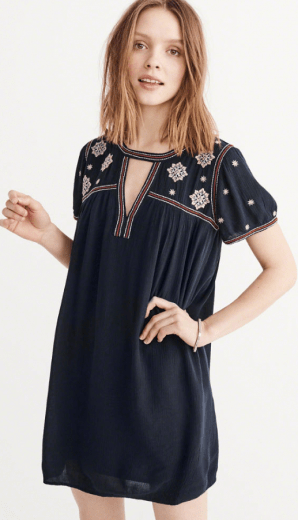 Embroidered Swing Dress