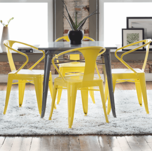 Lemon Metal Stacking Chairs