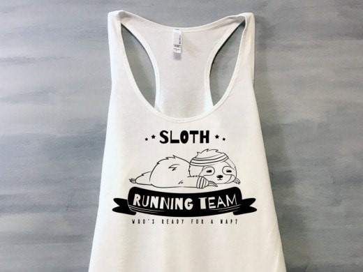 sloth running team shirt