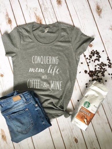 conquering mom life tee