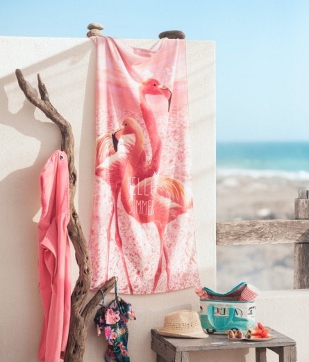 Photo-Print Flamingo Beach Towel