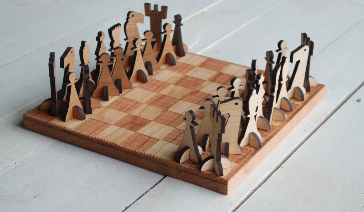 Solid Wood Chess Board Set