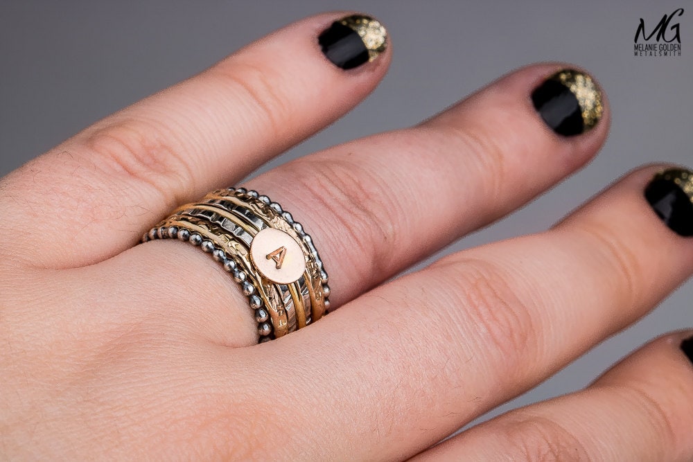 Custom Initial Stackable Ring Set