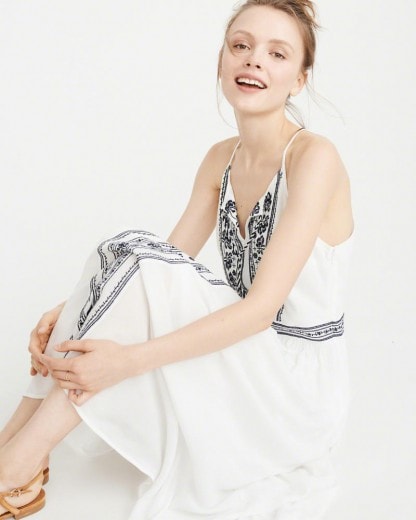 Embroidered Midi Dress