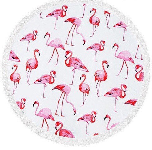 Flamingo Round Beach Towel