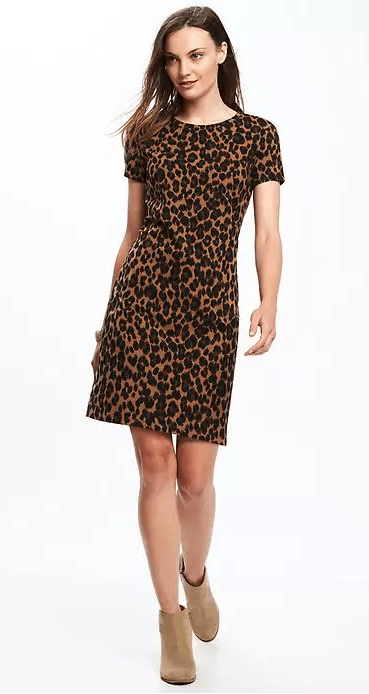 brown leopard dress
