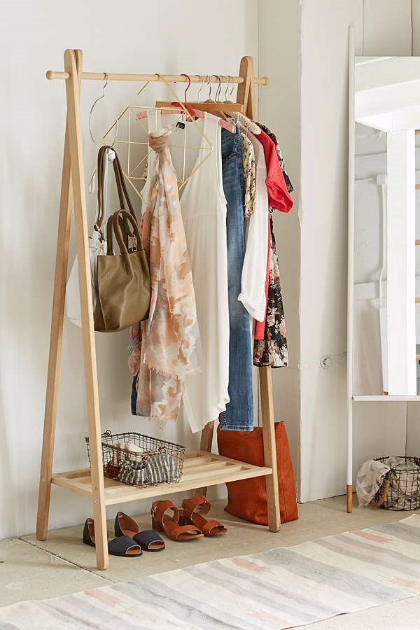 wooden clothing rack
