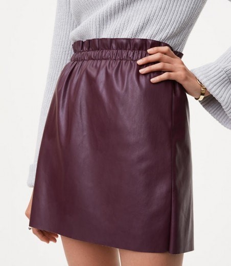 faux leather shift skirt
