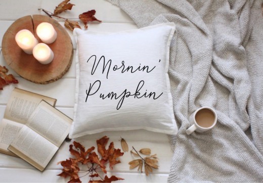 mornin' pumpkin pillow