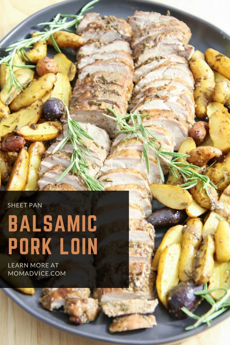 Balsamic Pork Loin Sheet Pan Meal from MomAdvice.com