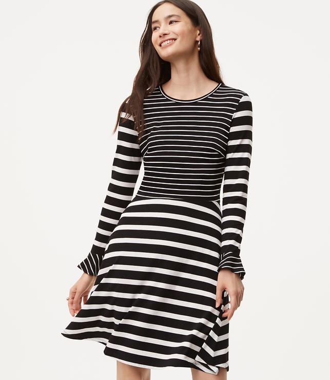 striped flare dress
