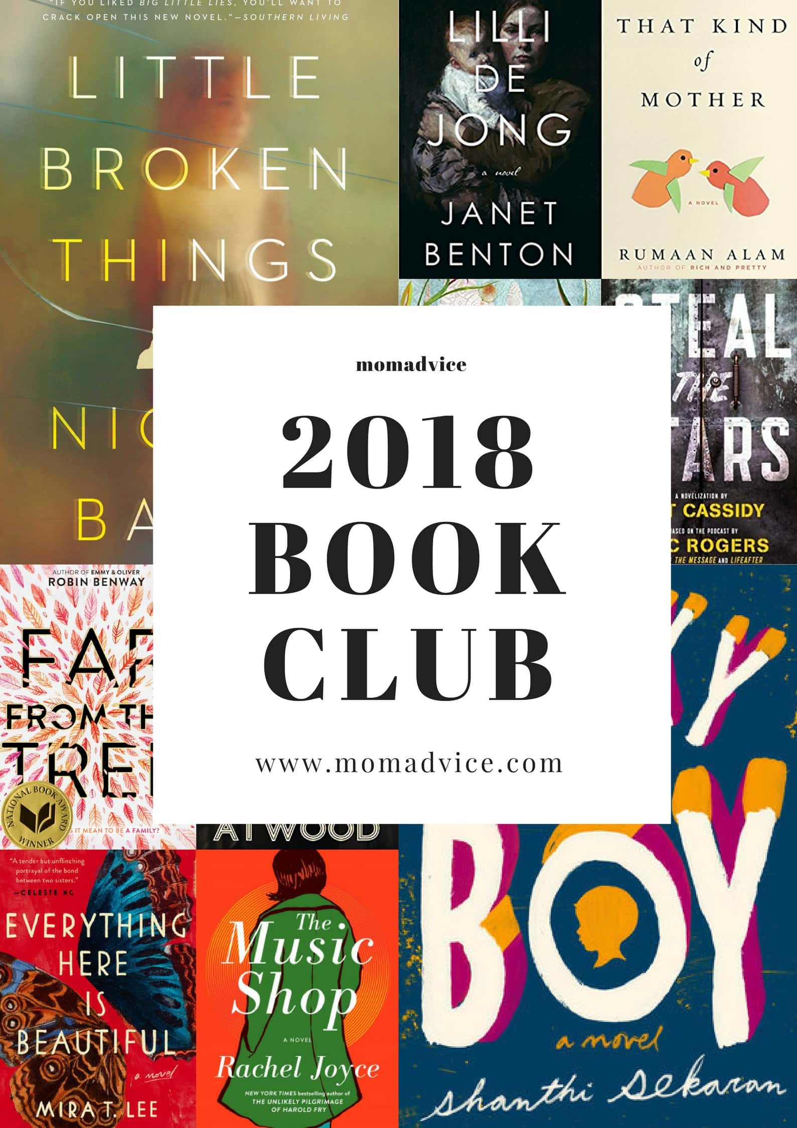 MomAdvice 2018 Book Club Selections