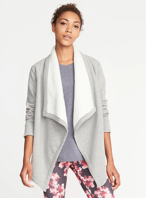 sherpa lined cardi