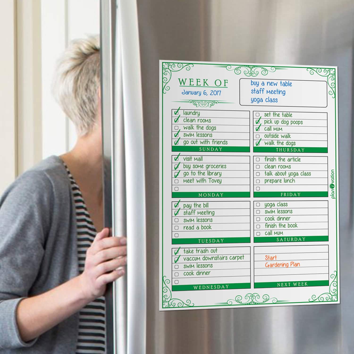 weekly refrigerator organizer