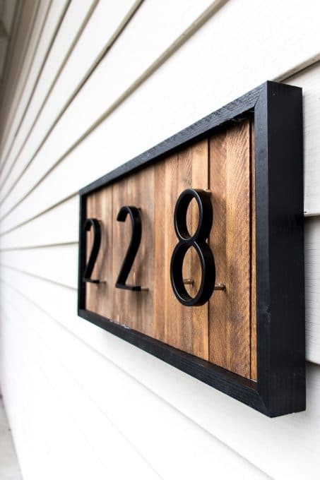 modern house number sign