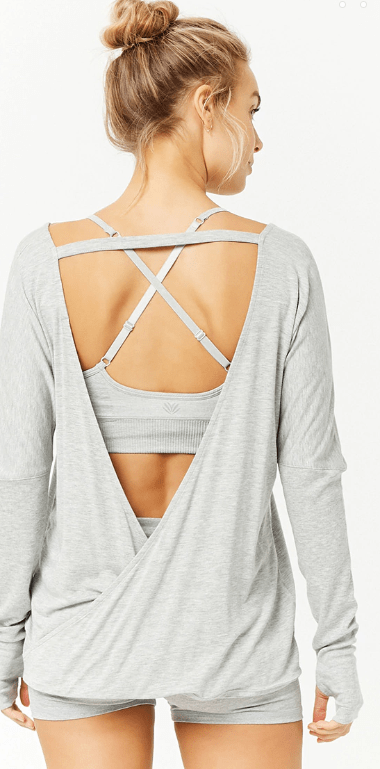 activewear plunging back top