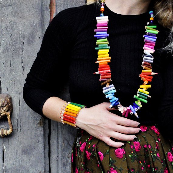 colored pencil necklace
