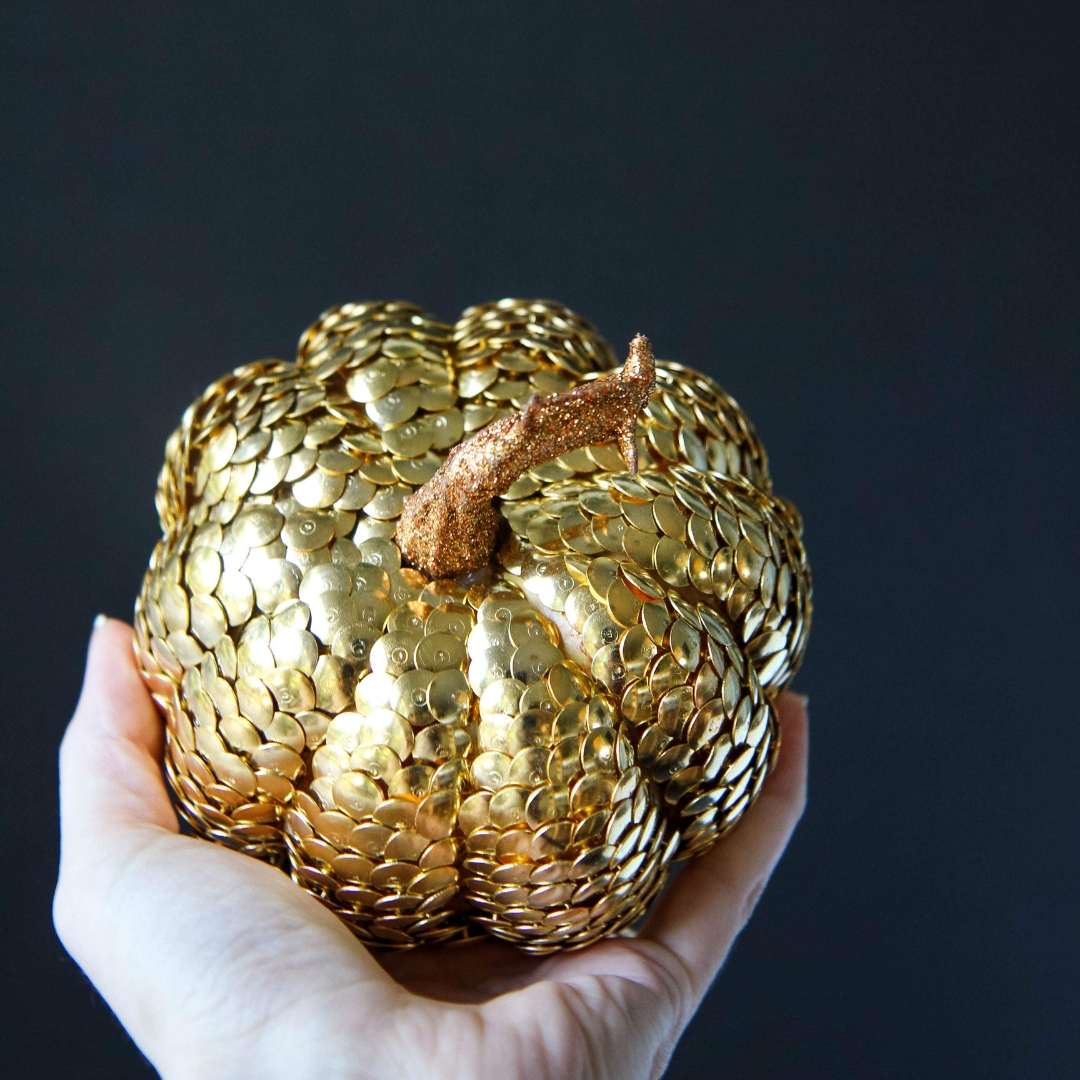 DIY Decorative Thumbtack Pumpkins